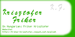 krisztofer friker business card